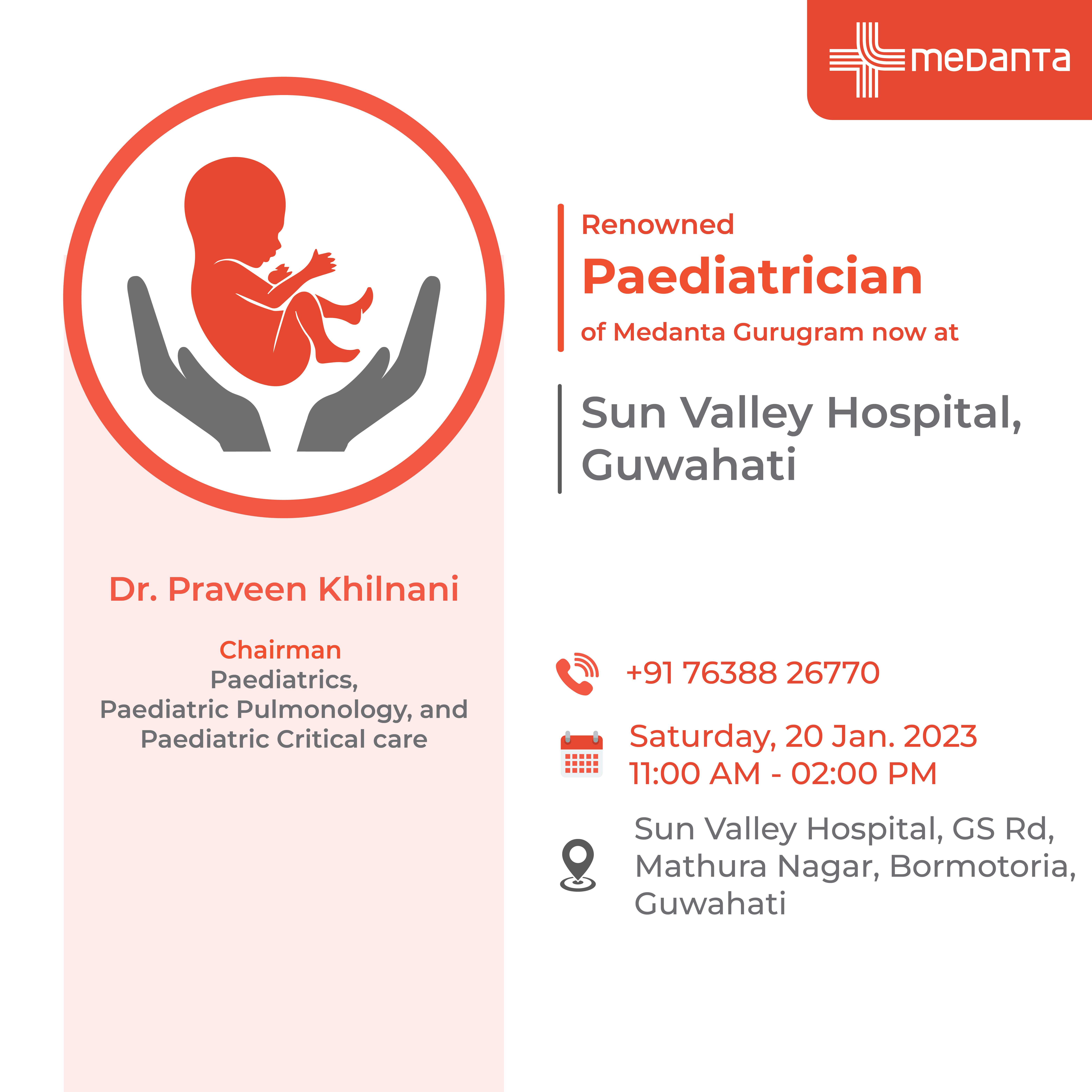 Dr. Praveen Khilnani OPD in Sun Valley Hospital, Guwahati