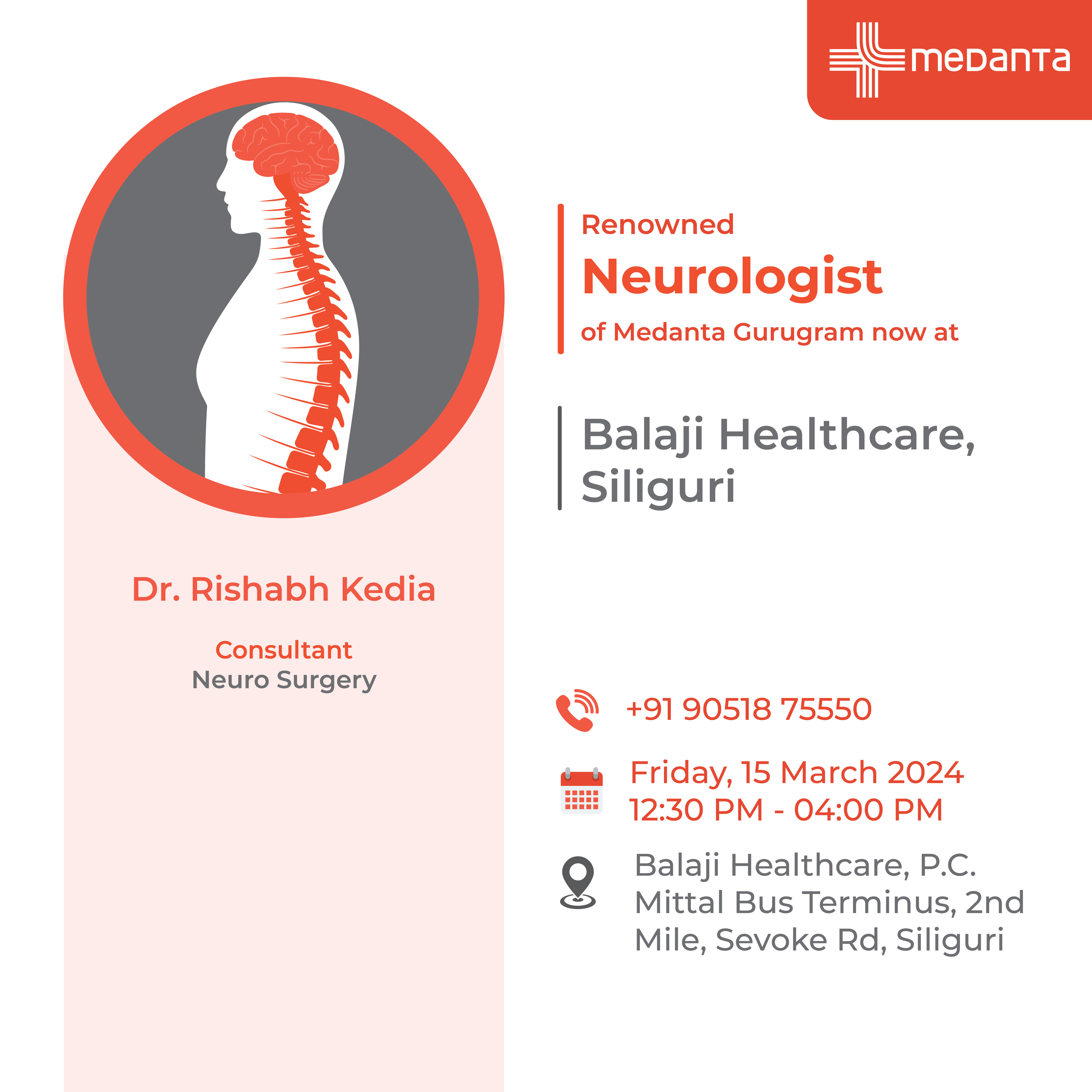 Dr. Rishabh Kedia OPD in Balaji Healthcare, Siliguri